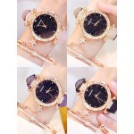 ★1-069 RELOJ CON PULSERA PARA DAMA CIELO ESTRELLADO 
