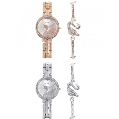 ★1-071 RELOJ CON PULSERA PARA DAMA DE CISNE 