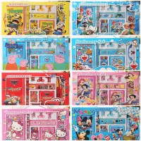 L-057 SET ESCOLAR (BORRADOR, LAPIZ, SACAPUNTA, REGLA, DOS MINI LIBRETAS Y CARTUCHERA)