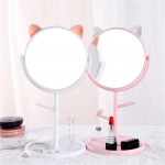 V-07 ESPEJO DE MAQUILLAJE DE GATO CON BASE PARA MESA 