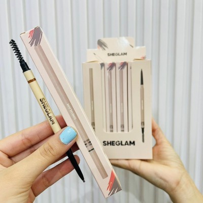 5MA-0010 LAPIZ DE CEJA CREMOSO MARRON CON CEPILLO SHEGLAM X24PCS