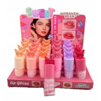 3MA-8090 LIP GLOSS MARIPOSA ROMANTIC BEAR X 24 PCS 