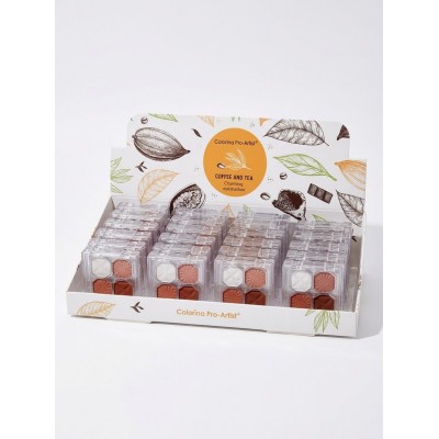 9MA-7065 PALETA DE SOMBRAS 4 TONOS COFFEE AND TEA X24 PCS