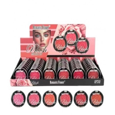 5MA-0782 RUBOR COMPACTO ROMANTIC FLOWER 6 TONOS X48PCS