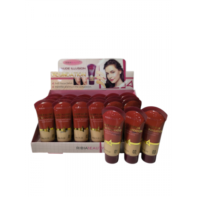 2MA-RB2228 BASE MEDIUM COVER DE 3 TONOS RIBIA BEAUTY CAJA X 24 PCS 
