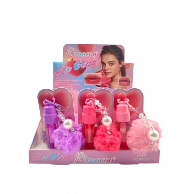 5MA-123 LIP GLOSS MAGICO POMPON CON APLICADOR GRUESO RIMOCOO X12PCS