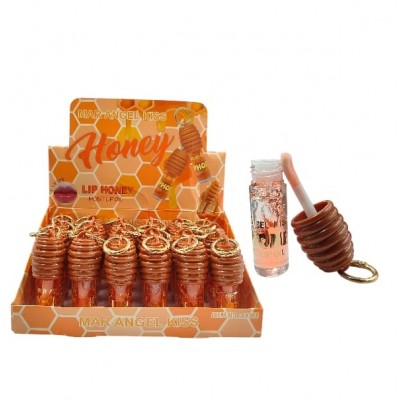 5MA-1308 LIP GLOSS HONEY CON APLICADOR GRUESO MAR ANGEL KISS X24PCS
