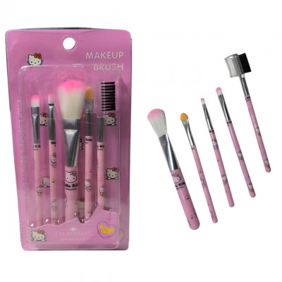 2MA-0016 SET DE BROCHA PARA MAQUILLAJE DE HELLO KITTY X 5 PCS