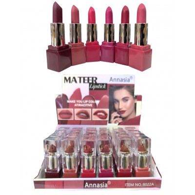 5MA-8022 LIP STICK LABIAL CREMOSO MATTE 6 TONOS X24PCS