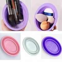 A14-022 BOL DE LIMPIEZA PLEGABLE DE SILICONA PARA BROCHAS DE MAQUILLAJE 