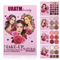 1MA-1003 PALETA DE SOMBRAS DAMA CON FLORES URATM BEAUTY 43 TONOS 