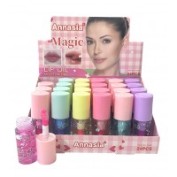 6MA-0037 LIP GLOSS APLICADOR GRUESO CORAZON ANNASIA X 24PCS 
