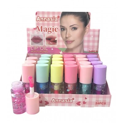 6MA-0037 LIP GLOSS APLICADOR GRUESO CORAZON ANNASIA X 24PCS 