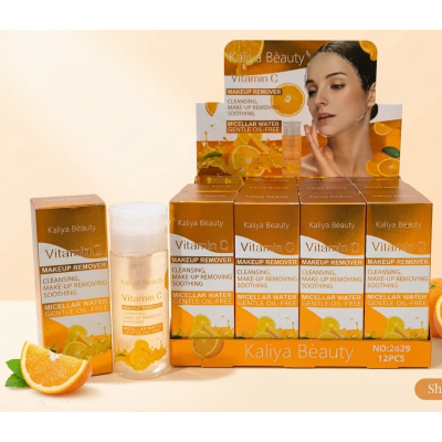 6CU-2629 REMOVEDOR DE MAQUILLAJE VITAMINA C KALIYA BEUATY X 12PCS 