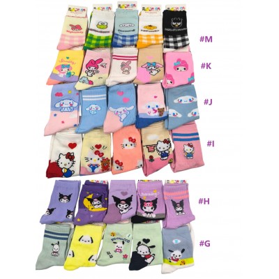 4TR-4017 MEDIAS LARGAS DE ALGODON SANRIO X 10 PARES 
