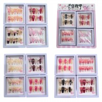 A14-024 CAJA X DOCENA 12 PCS DE UÑAS DECORADAS PARA NIÑAS CUADRADA #B
