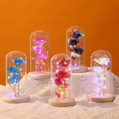 P14-032 LAMPARA DE ROSA ETERNA ENCAPSULADA CON LUZ #E
