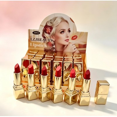 7MA-090  CAJA LABIAL DORADO LZJ BEAUTY X24 PCS