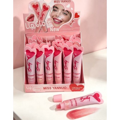 8MA-018 LIP GLOSS DE CORAZON MISS YANNUO X24 PCS