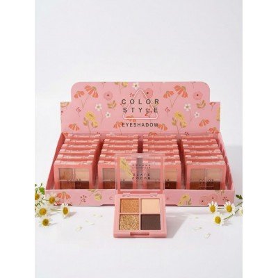 9MA-6997 PALETAS DE SOMBRAS 4 TONOS COLOR STYLE DE FLORES X24 PCS
