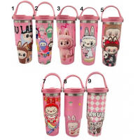 ✦4TB-4053 TERMO DE ACERO INOXIDABLE LABUBU ROSA 900ML