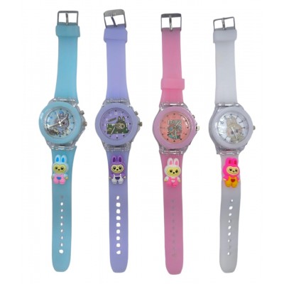 3EL-3086 RELOJ ANALOGICO DE LABUBU CON LUZ DE COLORES 