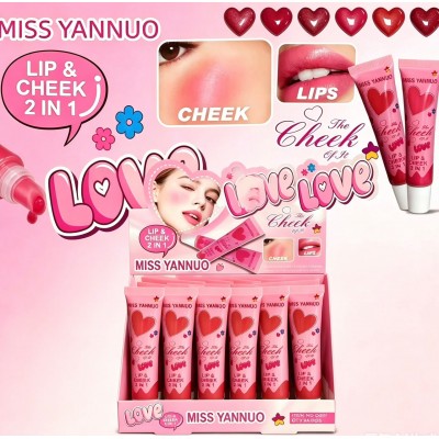 7MA-C004  LABIAL Y RUBOR 2 EN 1 MISS YANNUO X24 PCS