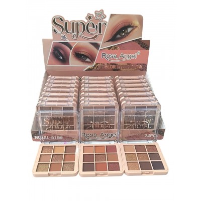 6MA-5166  PALETA DE SOMBRAS TONOS TIERRA ROSA ANGEL X 24PCS 