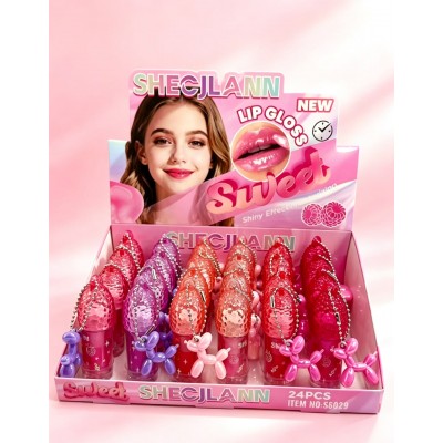 7MA-6029 LIP GLOSS CON LLAVERO DE PERRITO X24 PCS