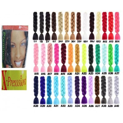 A14-015 165g 82 inch KANEKALON EXTENCIONES PARA HACER TRENZAS UNICOLOR 