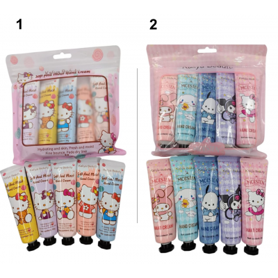 6CU-6007 MINI CREMAS HIDRATANTES CON FRAGANCIA SANRIO PARA MANOS X 5PCS