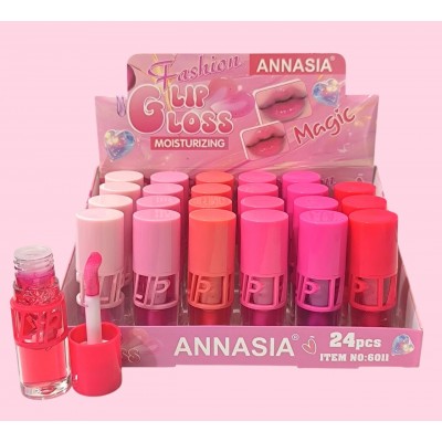 6MA-6011 LIP GLOSS APLICADOR GRUESO ANNASIA FASHION X 24PCS 