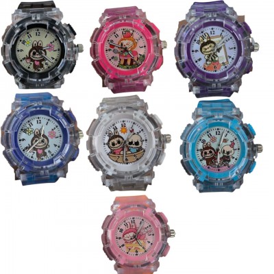 3EL-3088 RELOJ ANALOGICO DE LABUBU CON LUZ DE COLORES 