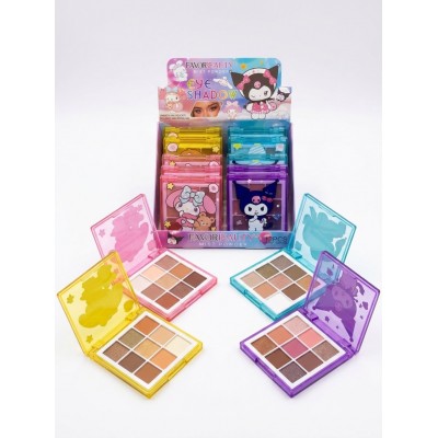 9MA-6300 PALETA DE SOMBRAS 9 TONOS DE MELODY Y KUROMI EYE SHADOW X12 PCS 