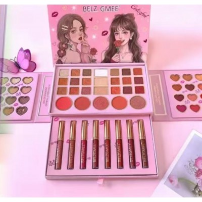 1MA-9041 KIT PALETA DE SOMBRAS CON LABIAL 50 TONOS 