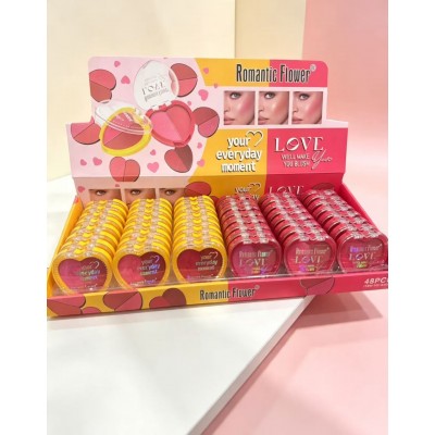 8MA-8055 RUBOR ROMANTIC FLOWER CON FORMA DE CORAZON X48 PCS