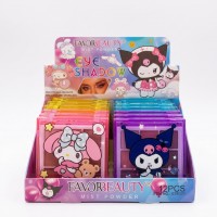 9MA-6300 PALETA DE SOMBRAS 9 TONOS DE MELODY Y KUROMI EYE SHADOW X12 PCS 