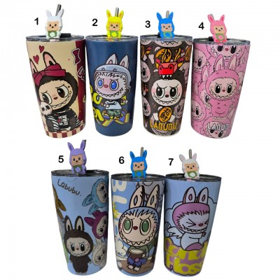 4TB-4050 TERMO DE ACERO INOXIDABLE CON PITILLO LABUBU 600ML 