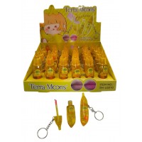 3MA-010 BRILLO MAGICO LLAVERO BANANA MOONS X 24 PCS 