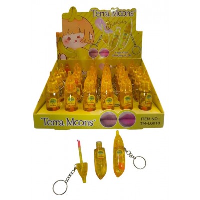 3MA-010 BRILLO MAGICO LLAVERO BANANA MOONS X 24 PCS 