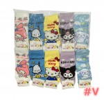 4TR-4027 MEDIAS CORTAS DE ALGODON SANRIO KAWAII X 10 PARES 