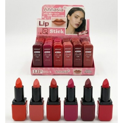 9MA-8026 LABIAL EN BARRA MATTE ANNASIA X 24PCS 