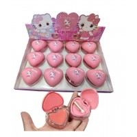 MA-R1771 BRILLO Y BLUSH EN FORMA DE CORAZON DE KITTY CAJA DE 12 PCS 