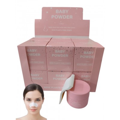 5CU-8206 MASCARILLA REMOVEDOR DE PUNTOS NEGROS NARIZ BABY POWDER X12PCS