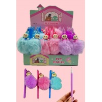 3PP-129 LAPICERO DE LABUBU CON POMPOM TINTA NEGRA X 30 PCS 