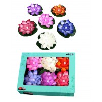 P14-036 VELA FLOTANTE DE LUZ CON FORMA DE FLOR 6PCS PEQUEÑAS 