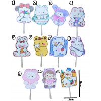 A4-045 ABANICOS ANIMADOS DE PALETA KAWAII 22*12CM
