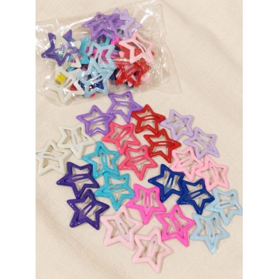 8AC-01  PAQUETE 3.2 CM GANCHITOS ESTRELLA 24PCS