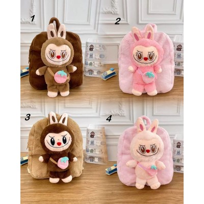 4BB-4003 BOLSO DE PELUCHE LABUBU FRESA 30CM