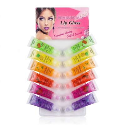 9MA-9014 BRILLO LABIAL SIN COLOR FRUTAS ROMANTIC MAY X 24PCS 